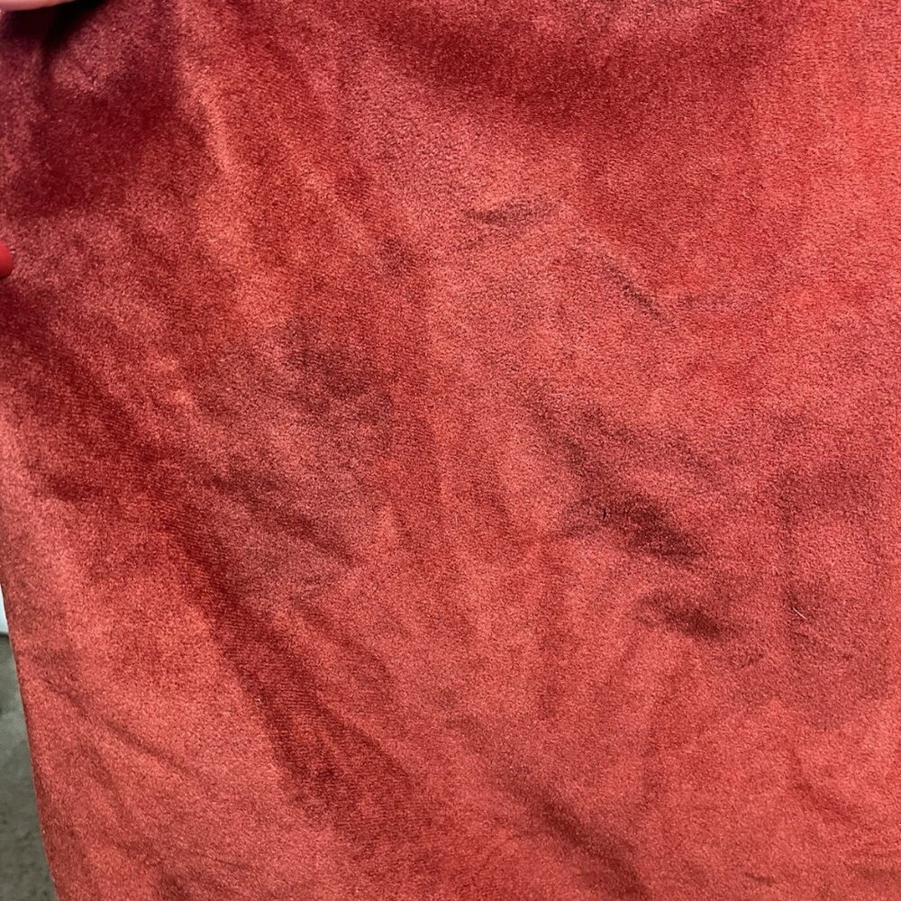 VTG 70s Burnt Orange Velour Robe Varsity Stripe Lounge Kimono Style Mid Century - Picture 9 of 16